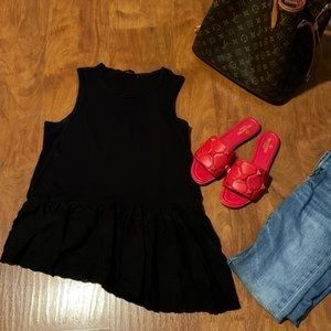 All Saints Small Sleeveless Black Shirt